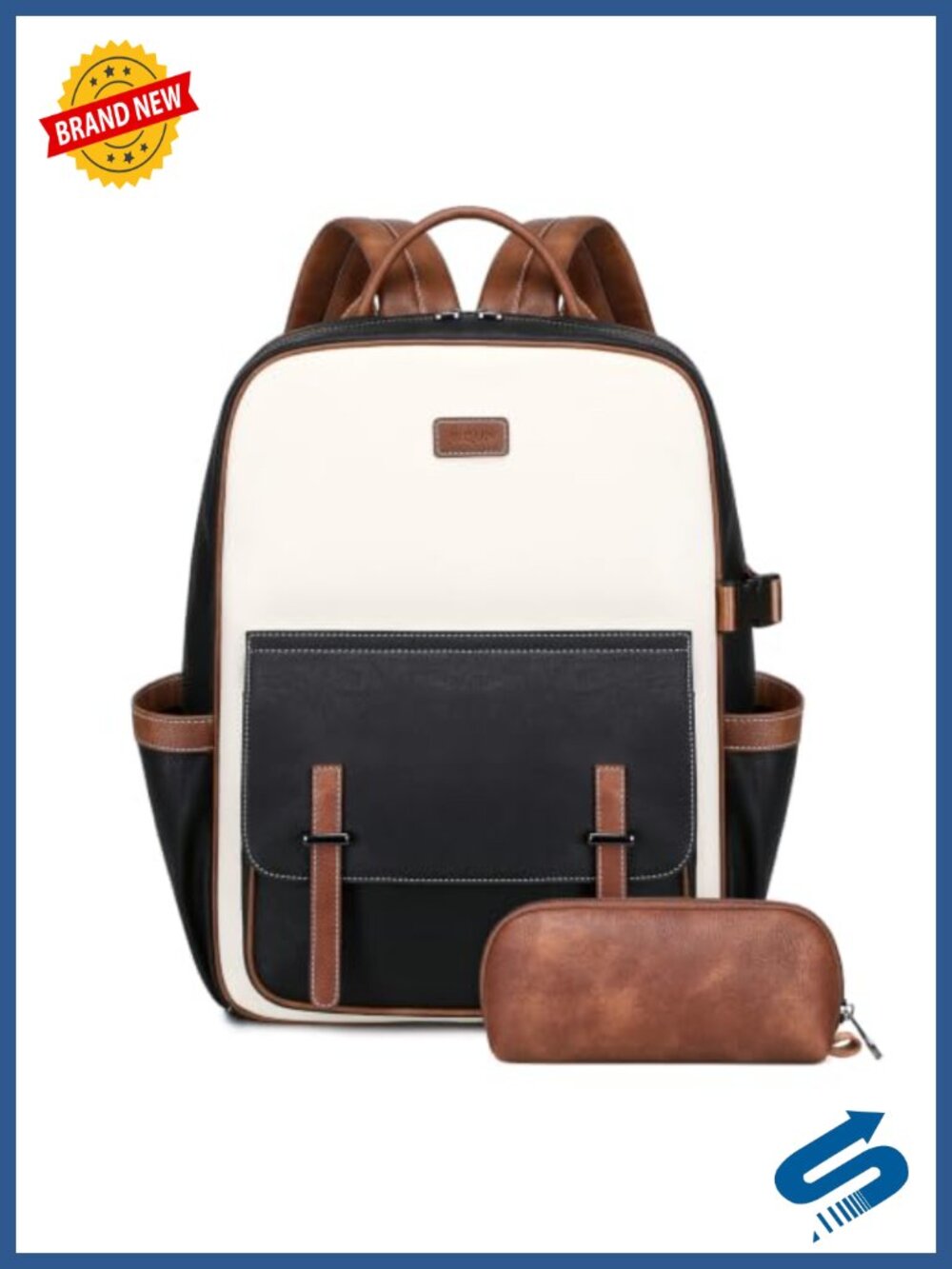 Faux Leather Backpack Purse Women Laptop Travel Daypack Large